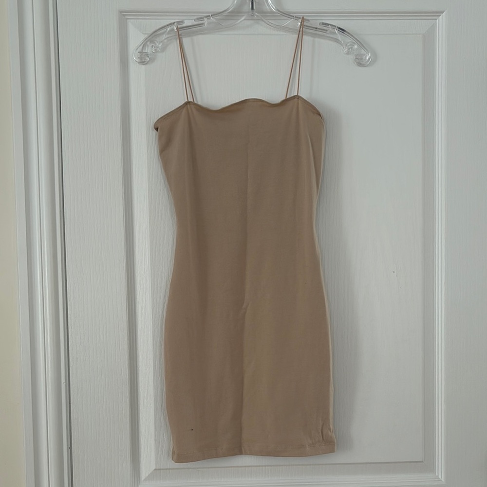 Elegant Tan Slip Dress